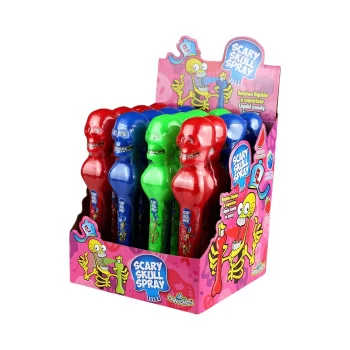 SCARY SKULL SPRAY  FUNNY CANDY 16PCS X 85ML